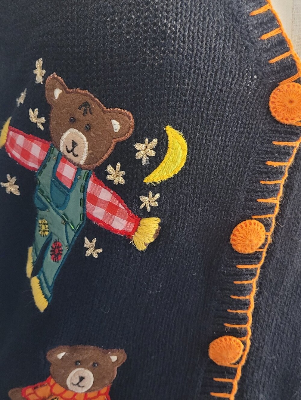 Halloween Teddy & Pumpkin Sweater Vest - Picture 4 of 5